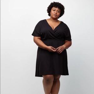 Reversible minimalist Wool& Brooklyn faux wrap dress